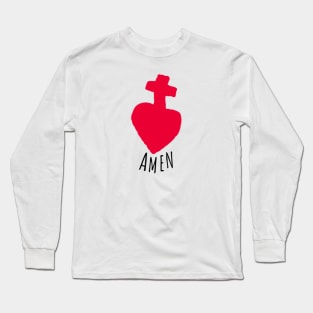 Amen Sacred Heart Long Sleeve T-Shirt